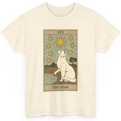 Tarot Card The Star White Cat Retro Mermaid Gothic Vintage Classic Unisex T-Shirt