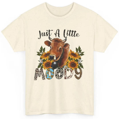 Sunflower Cow Just A Little Moody Leopard Western Country Classic Unisex T-Shirt