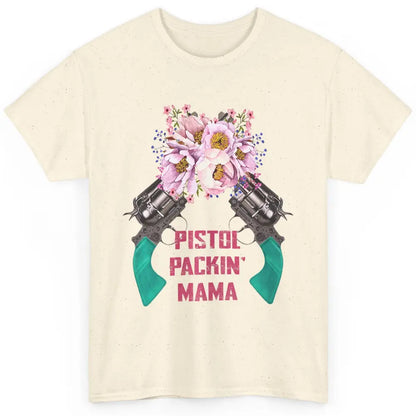 Floral Cowgirl Gun Pistol Packing Mama Western Country Retro Classic Unisex T-Shirt