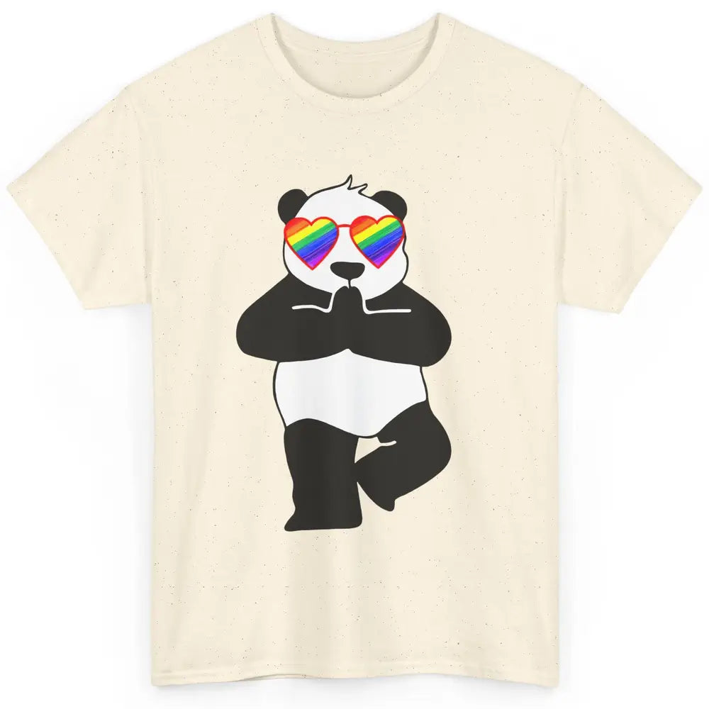 Yoga Panda LGBT Gay Pride Month Rainbow Sunglasses Love Classic Unisex T-Shirt