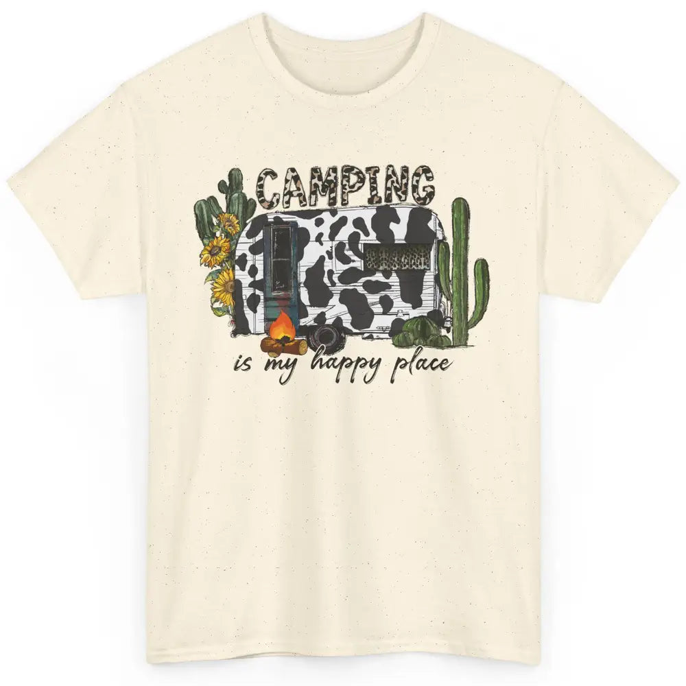 Desert Cactus Cowhide Camping Trailer Western Country Camper Classic Unisex T-Shirt