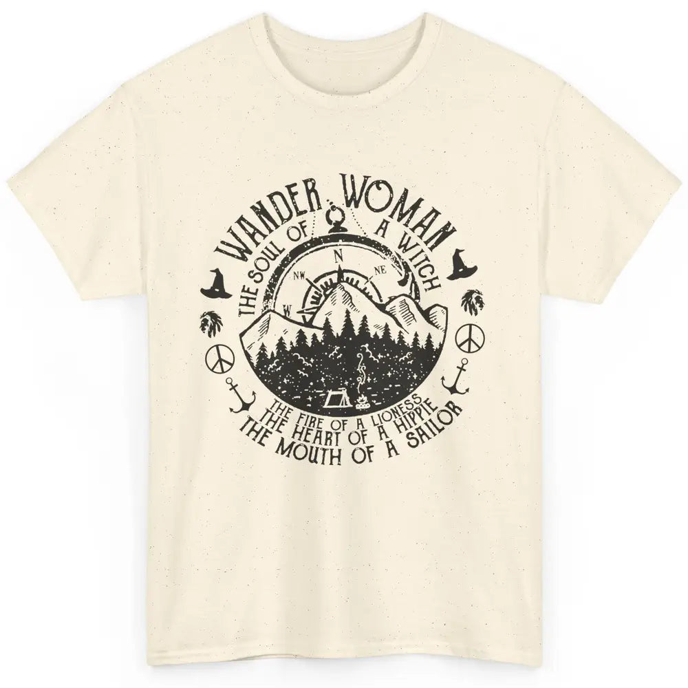 Retro Soul Of A Witch Wander Woman Compass Hiking Camping Classic Unisex T-Shirt