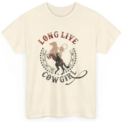 Western Country Cowgirl Riding Horses Cool Rodeo Howdy Retro Classic Unisex T-Shirt