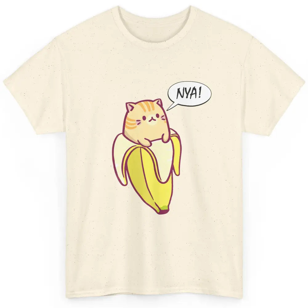 Cute Bananya Banana Orange Cat Kawaii Humor Kitten Mom Life Classic Unisex T-Shirt