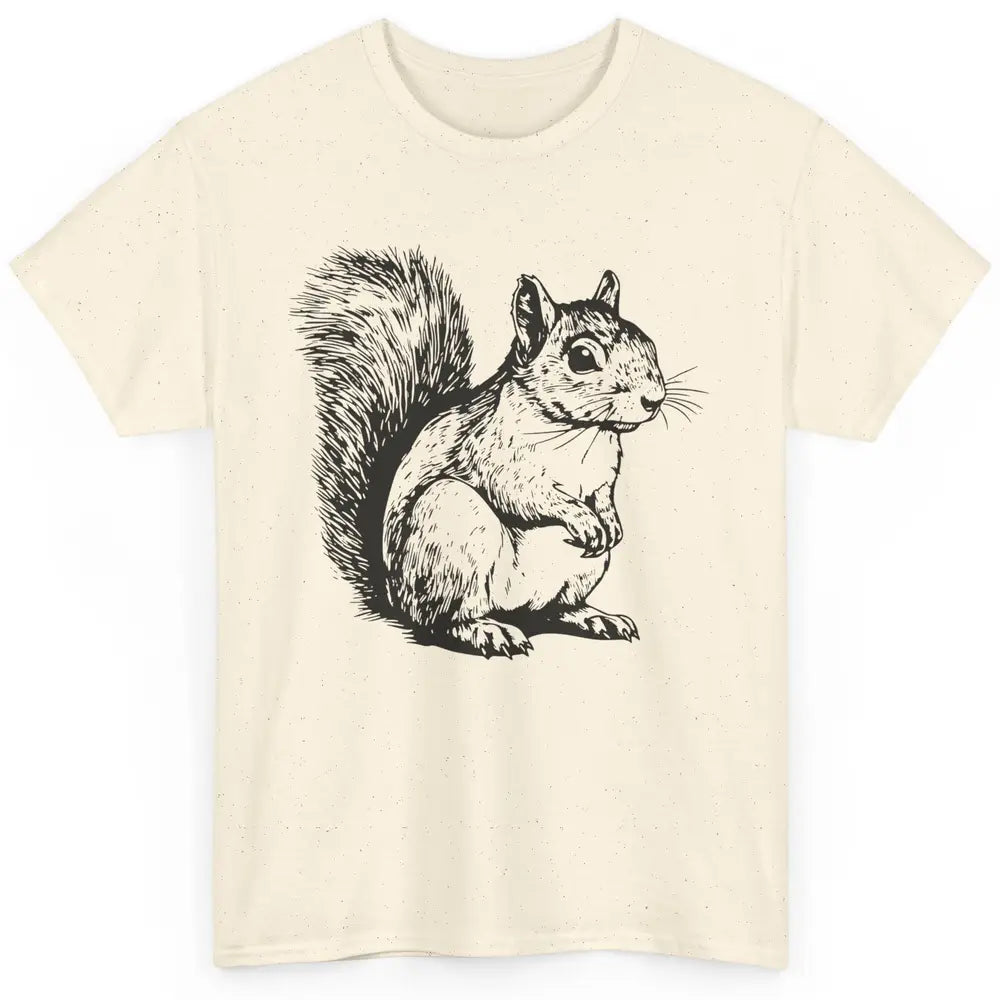 Squirrel Drawn Cute Chipmunk Animal Squirrel Lovers Gift Classic Unisex T-Shirt