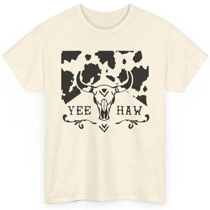 Cowhide Boho Bull Skull Yee Haw Southern Western Country Classic Unisex T-Shirt