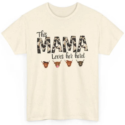 Cowhide This Mama Love Her Herd Highland Cow Western Grandma Classic Unisex T-Shirt