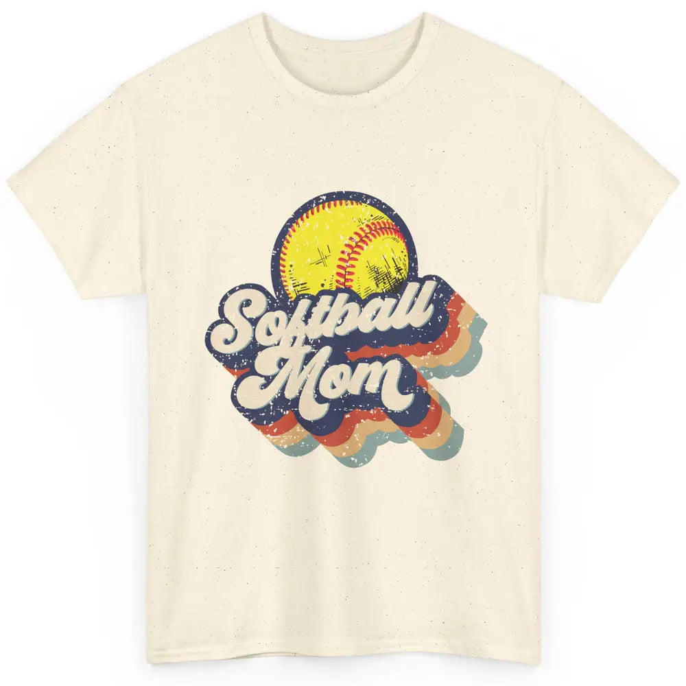 Retro Softball Mom Catcher Pitcher Mothers Softball Player Classic Unisex T-Shirt