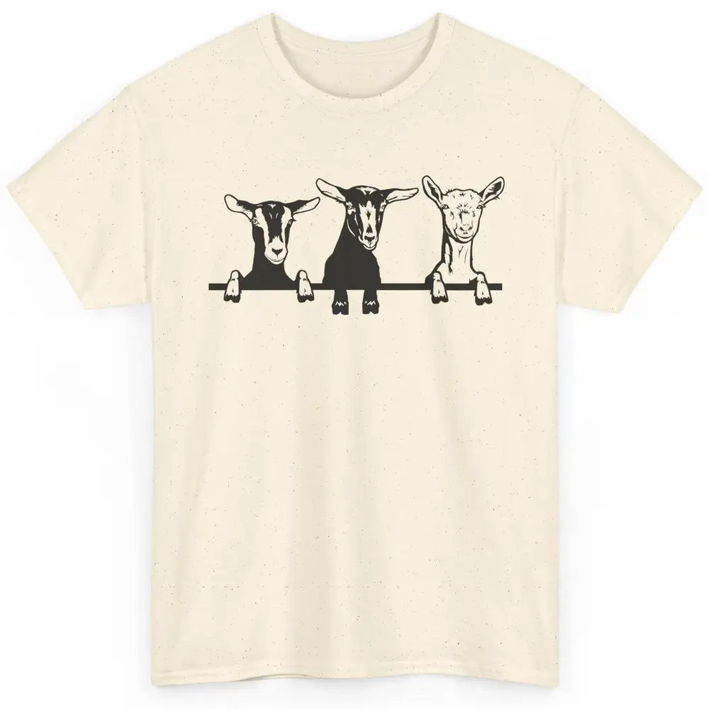 Cute Goats Farm Funny Face Farming Animal Mate Woman Men Classic Unisex T-Shirt