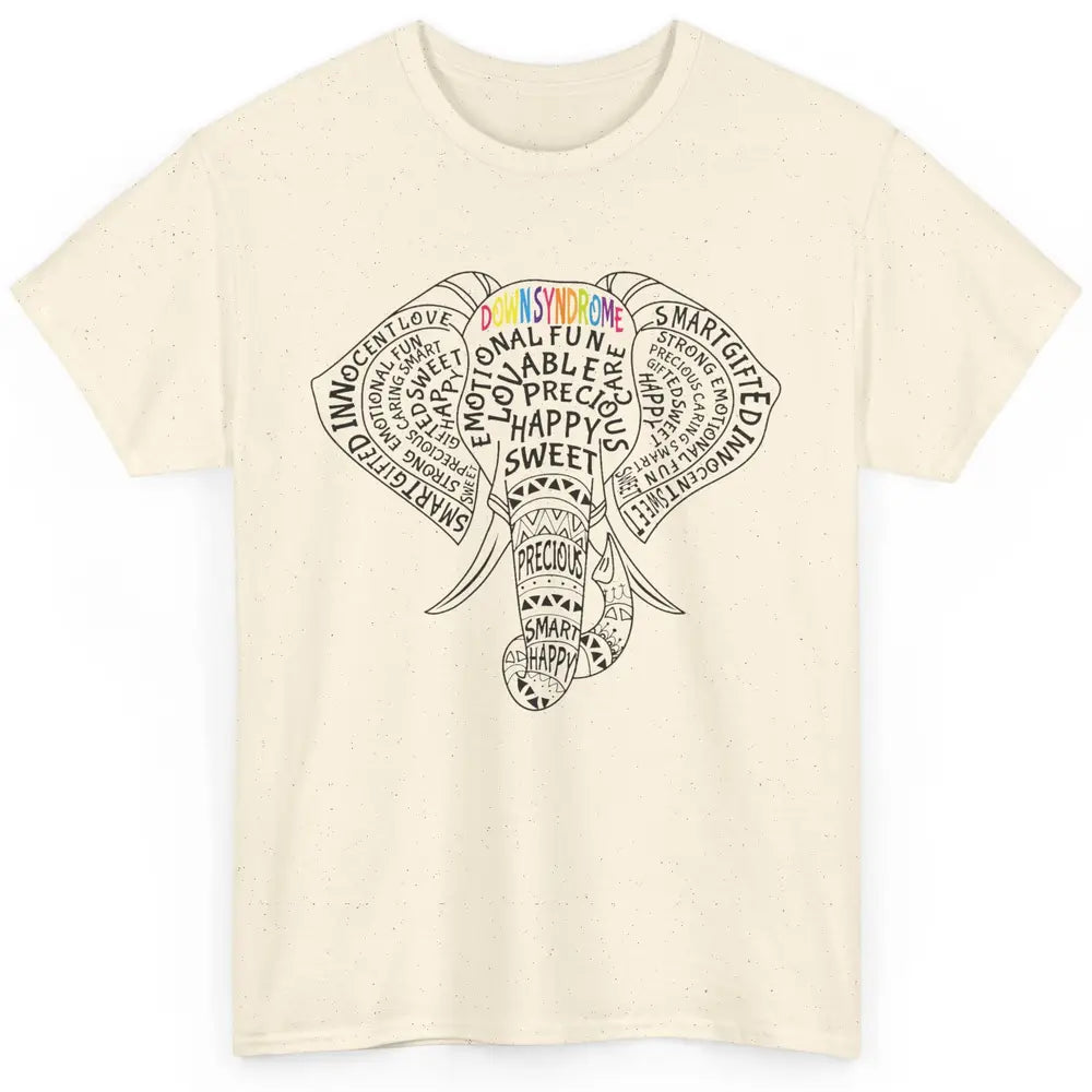 Elephant Down Syndrome Awareness Support Emotional Lovable Classic Unisex T-Shirt