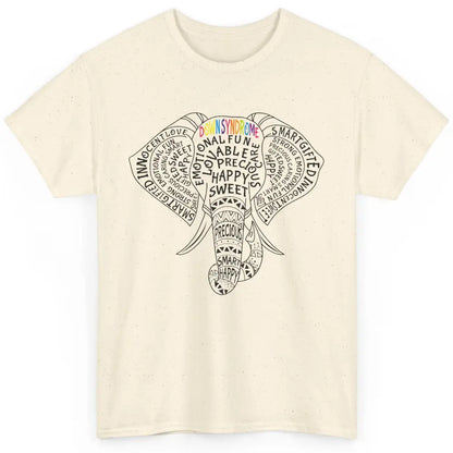 Elephant Down Syndrome Awareness Support Emotional Lovable Classic Unisex T-Shirt