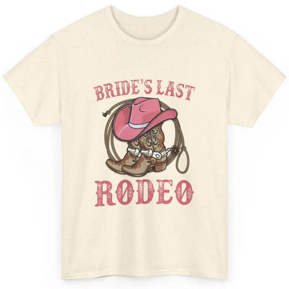 Bride's Last Rodeo Cowgirl Hat Bachelorette Party Wedding Classic Unisex T-Shirt