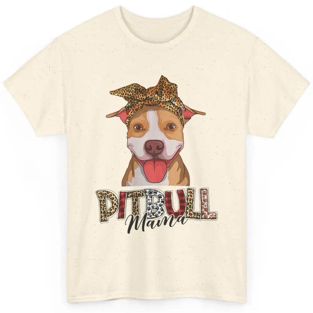 Cute Pitbull Mama Leopard Mothers Day Funny Pittie Women Dog Classic Unisex T-Shirt