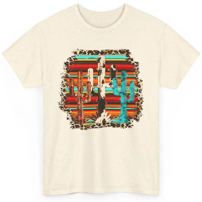 Western Country Cactus Cowhide Serape Turquoise Leopard Classic Unisex T-Shirt