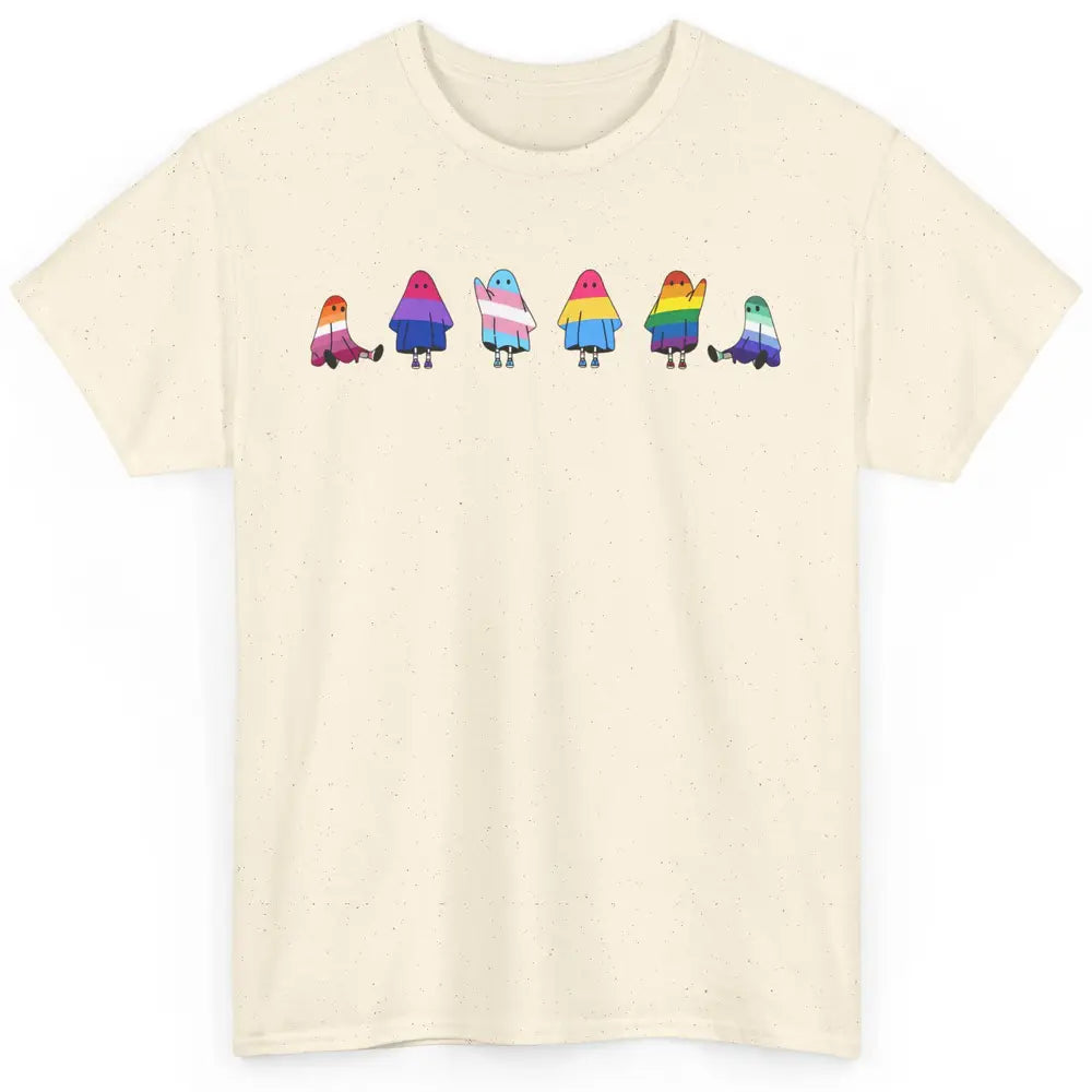 Cute Gay Baby Ghosts Spooky LGBTQ Lesbian Gay Pride Month Classic Unisex T-Shirt