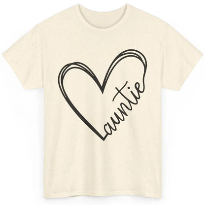 Cute Love Auntie Heart Typography Aunt Life Minimal Half Mom Classic Unisex T-Shirt