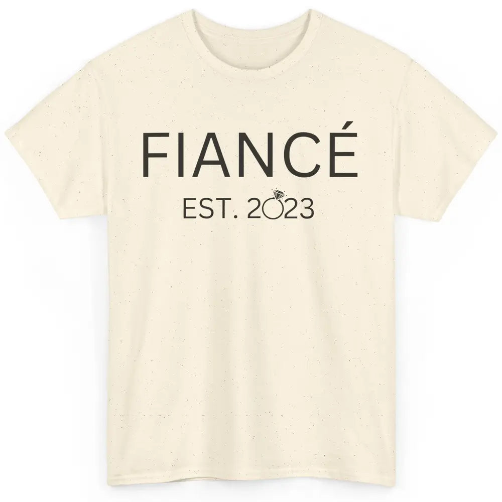 Fiance Est 2023 Future Groom Engagement Bachelorette Gift Classic Unisex T-Shirt