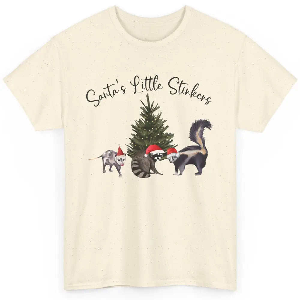 Christmas Forbidden Cats Raccoon Skunk Opossum Santa Little Classic Unisex T-Shirt