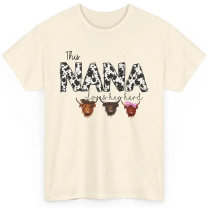 Cowhide This Nana Love Her Herd Highland Cow Western Grandma Classic Unisex T-Shirt