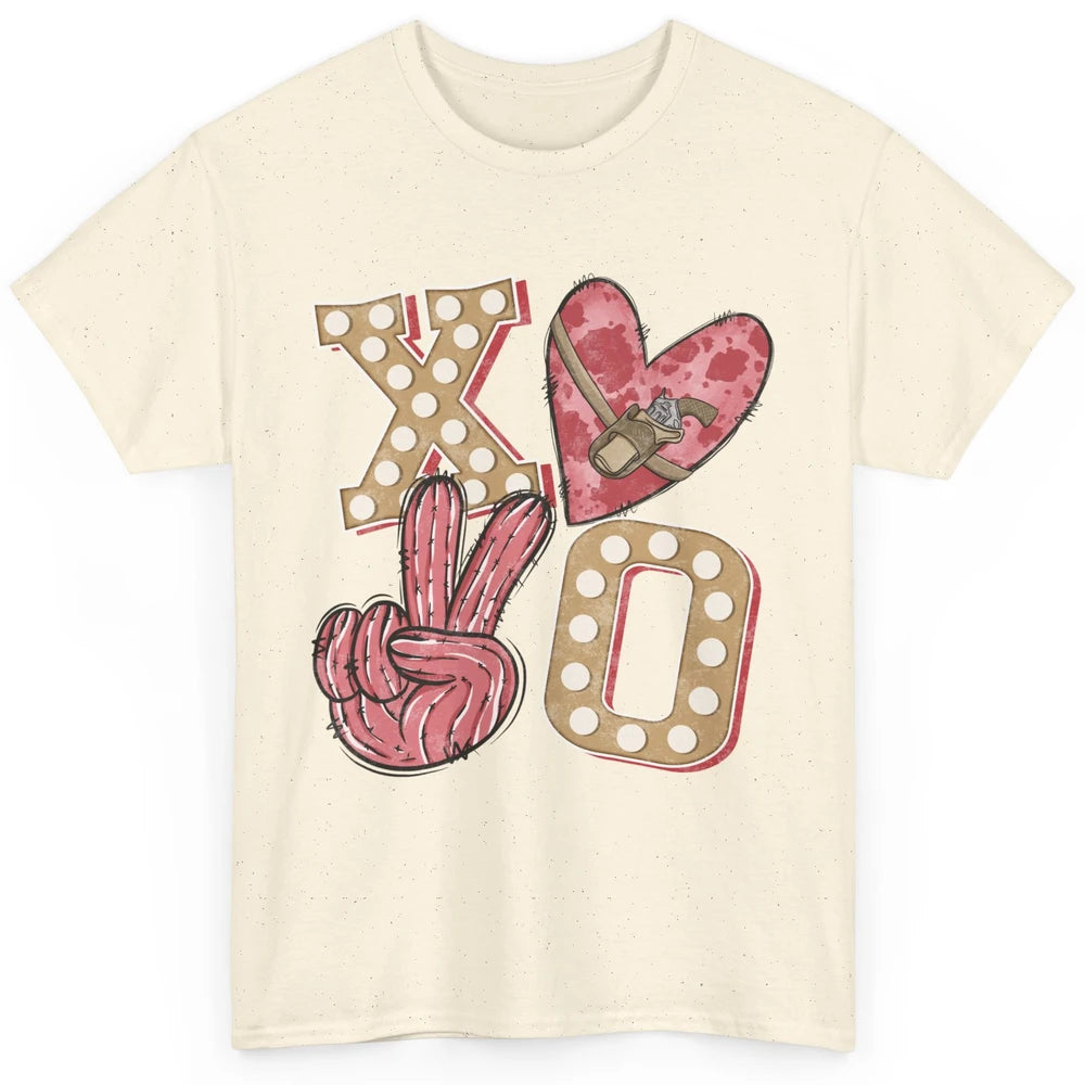 XOXO Hugs And Kisses Leopard Heart Cowboy Love Rodeo Western Country Classic Unisex T-Shirt