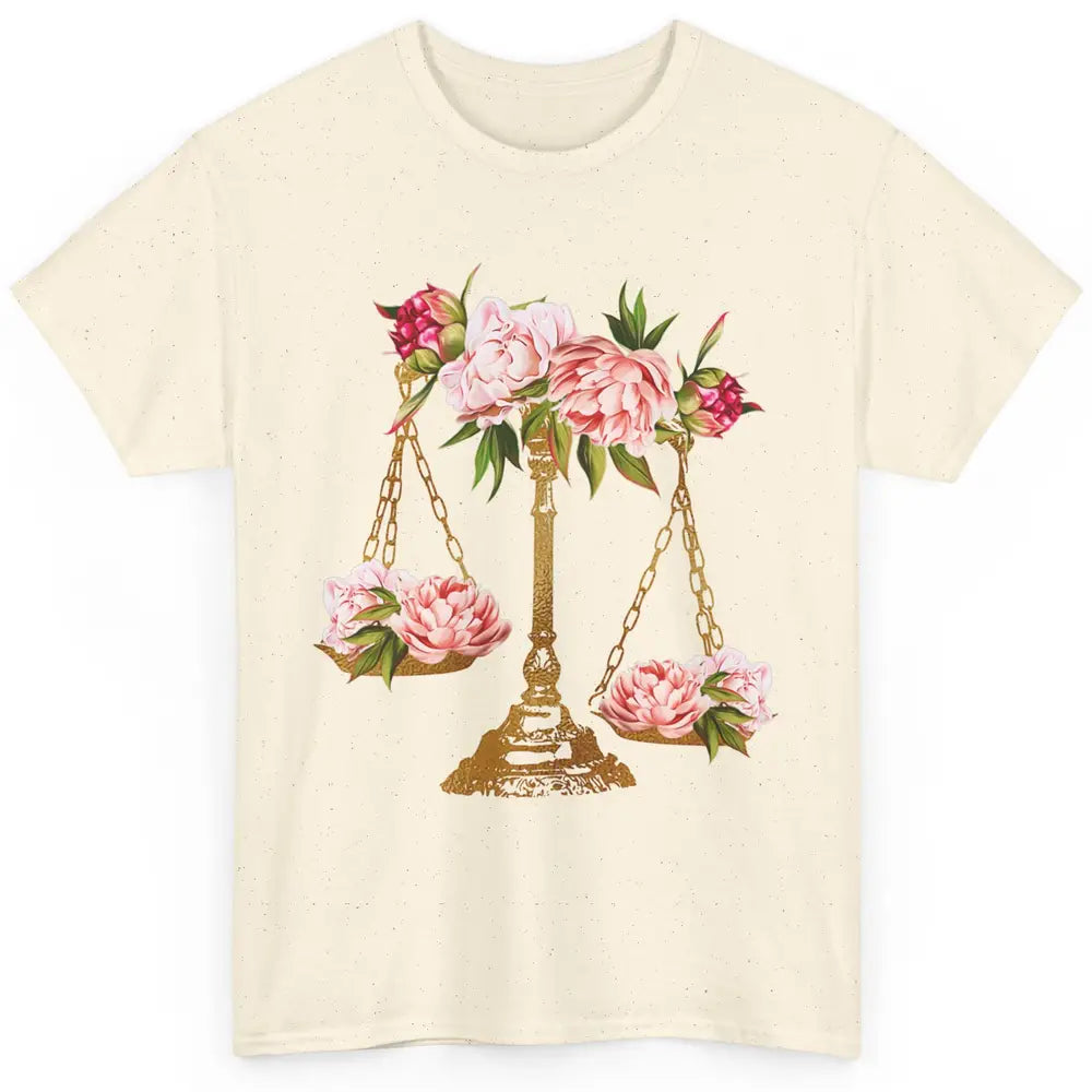 Wildflowers Lawyer Office Scales Decor Justice Law School Classic Unisex T-Shirt