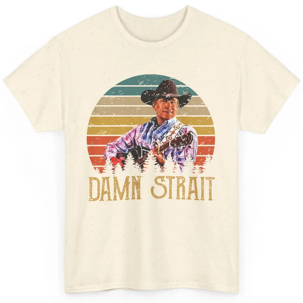 Vintage Cowboy Guitar Country Music Damn Strait Western Classic Unisex T-Shirt