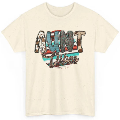 Aunt Vibes Cowhide Leopard Turquoise Western Country Auntie Classic Unisex T-Shirt