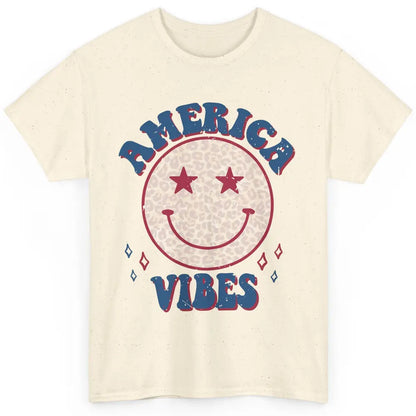 America Vibes Smile Patriotic 4th Of July Happy Face Summer Classic Unisex T-Shirt