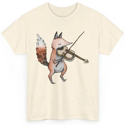 Vintage Fox Playing Violin Funny Violinist Musician Gift Classic Unisex T-Shirt