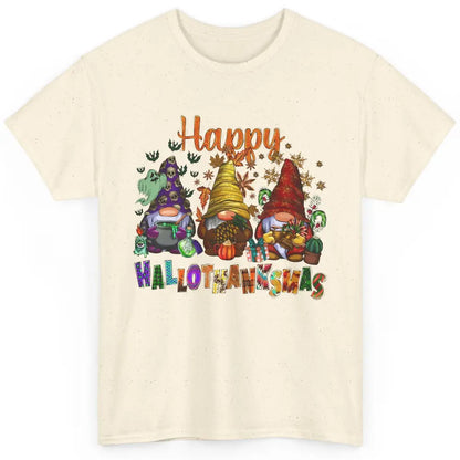 Pumpkin Gnomes Hallo-thank-mas Halloween Thanksgiving Xmas Classic Unisex T-Shirt