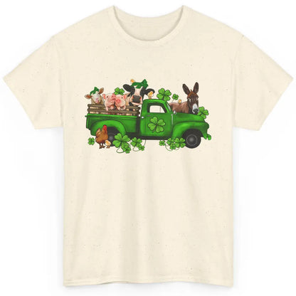 Farm Animals Truck Shamrock Clover St Patricks Day Retro Classic Unisex T-Shirt