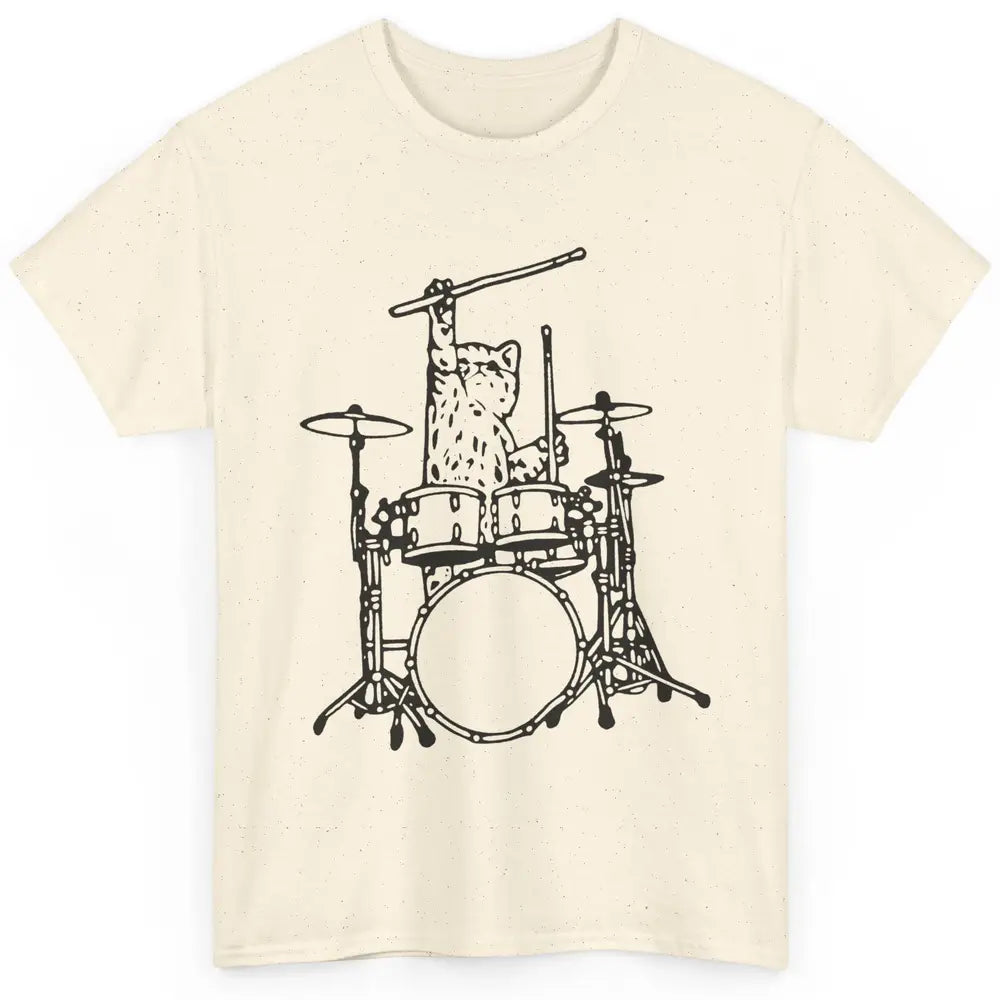 Funny Cat Drumming Drummers Percussionists Musician Gift Classic Unisex T-Shirt