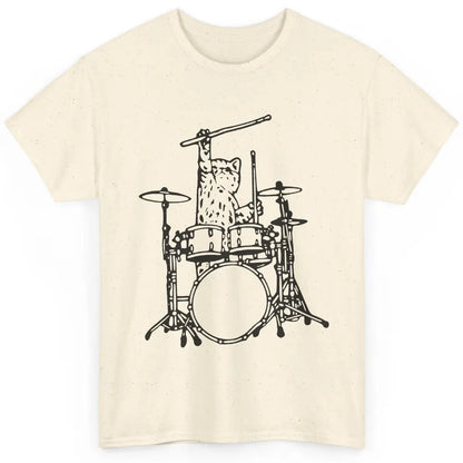 Funny Cat Drumming Drummers Percussionists Musician Gift Classic Unisex T-Shirt