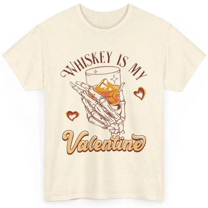 Whiskey is My Valentine Western Drinking Skeleton Valentine Classic Unisex T-Shirt