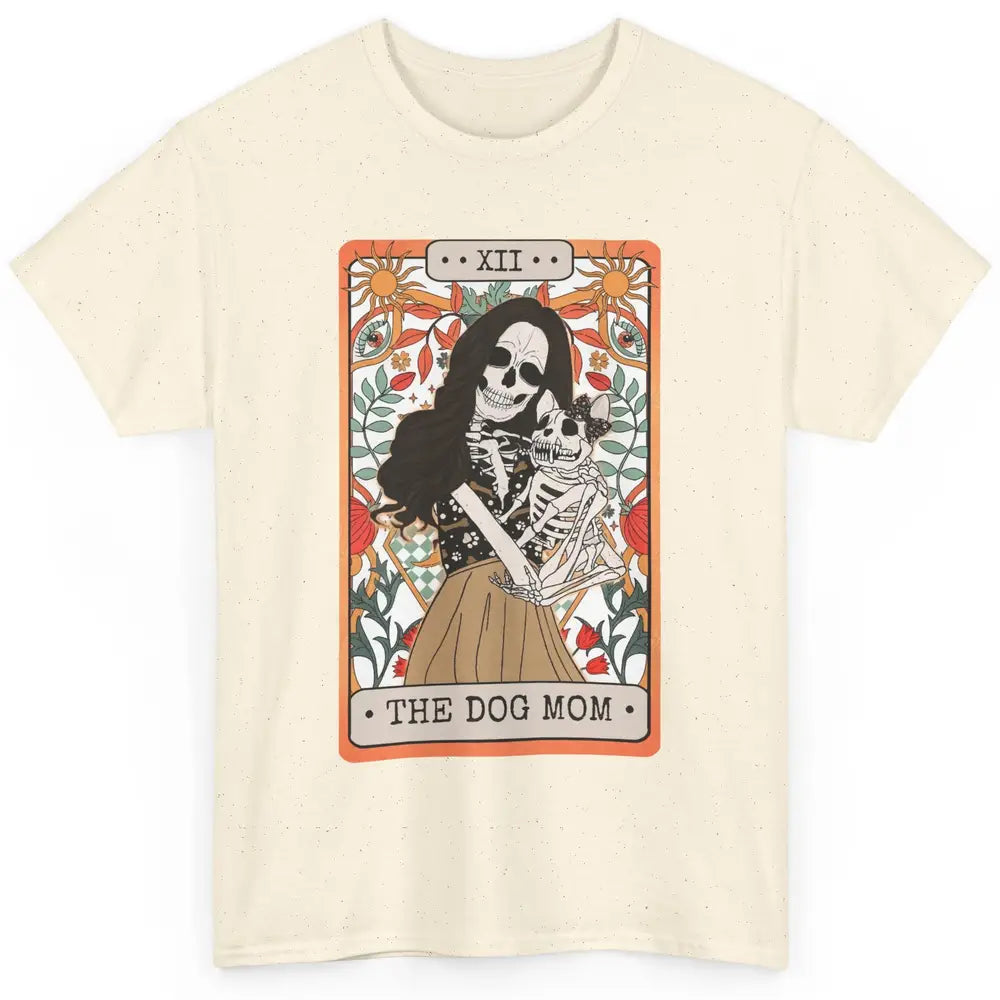 Retro Skeleton Tarot Card The Dog Mom Halloween Dog Lovers Classic Unisex T-Shirt