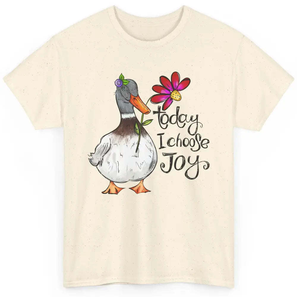 Christian Duck Today I Choose Joy Bible Verse Hand Drawn Classic Unisex T-Shirt