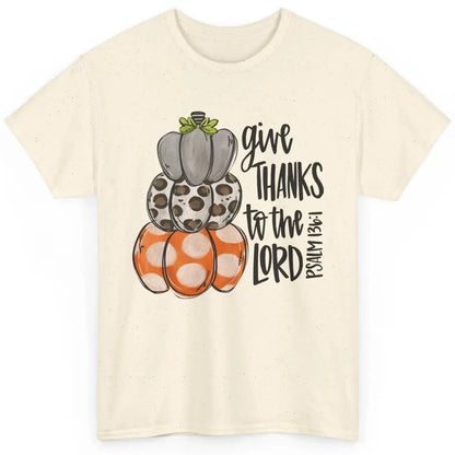 Retro Pumpkin Give Thanks To The Lord Christian Thanksgiving Classic Unisex T-Shirt