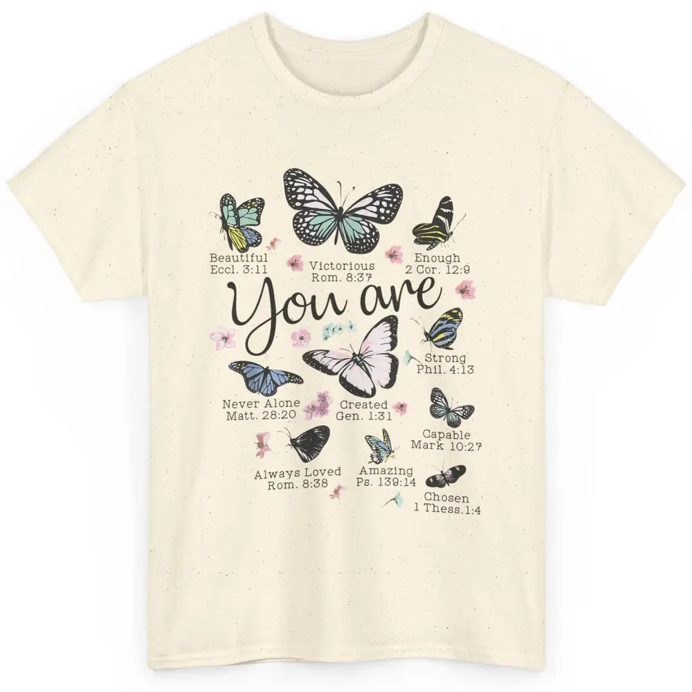 You Are Beautiful Bible Verse Butterfly Christian Jesus God Classic Unisex T-Shirt