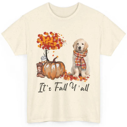 Golden Retriever Pumpkin Happy Fall Yall Autumn Thanksgiving Classic Unisex T-Shirt