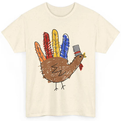 Thanksgiving Hand Turkey Funny Thanksgiving Teacher Thankful Classic Unisex T-Shirt