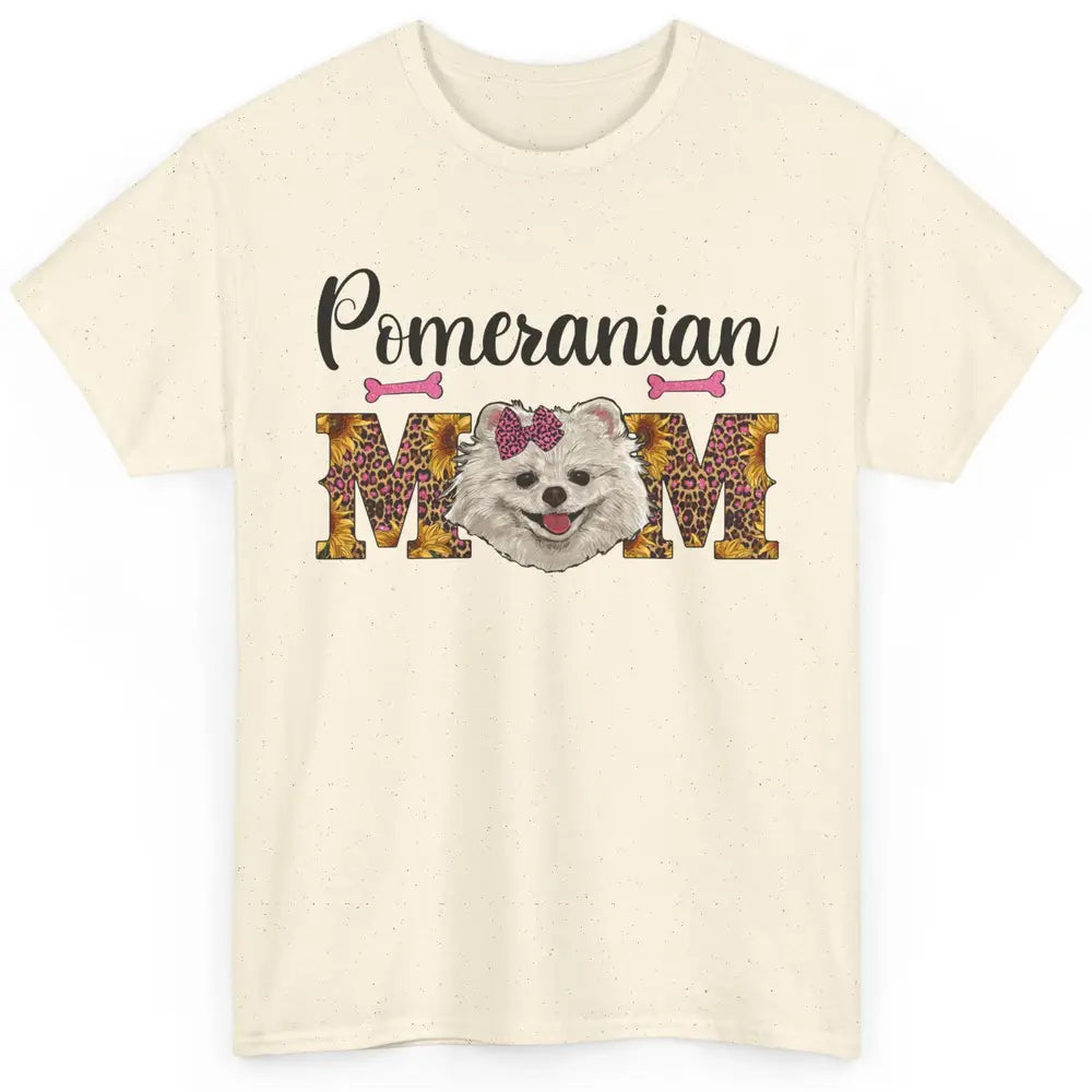 Sunflower Leopard Pomeranian Mom Western Pomeranian Dog Lady Classic Unisex T-Shirt