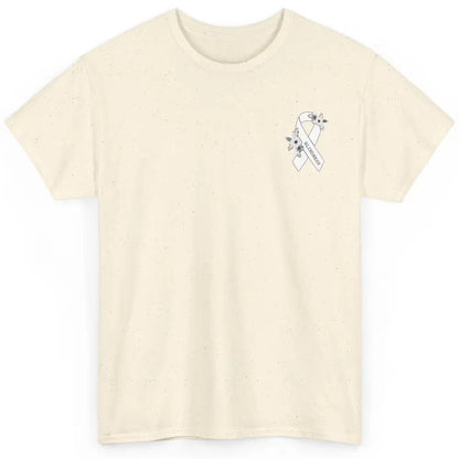 Blindness Awareness Floral White Gray Ribbon Blind Support Classic Unisex T-Shirt