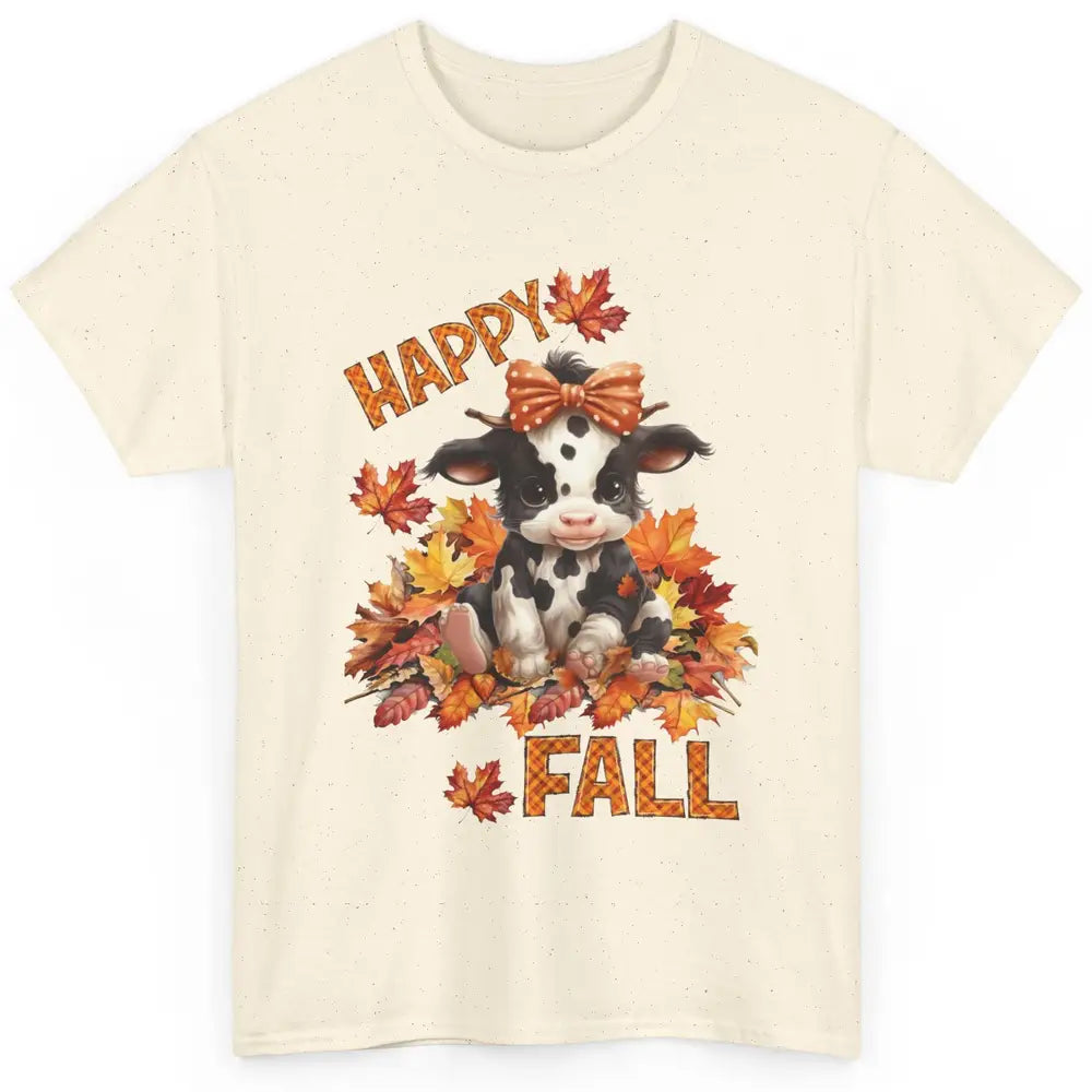 Cute Baby Cow Bandana Hay Fall Pumpkin Thanksgiving Autumn Classic Unisex T-Shirt