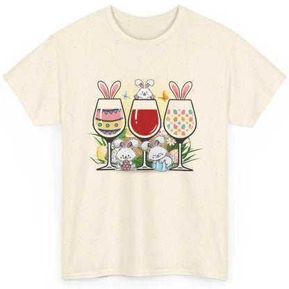 Floral Wine Glasses Easter Bunny Ears Rabbit Alcohol Egg God Classic Unisex T-Shirt