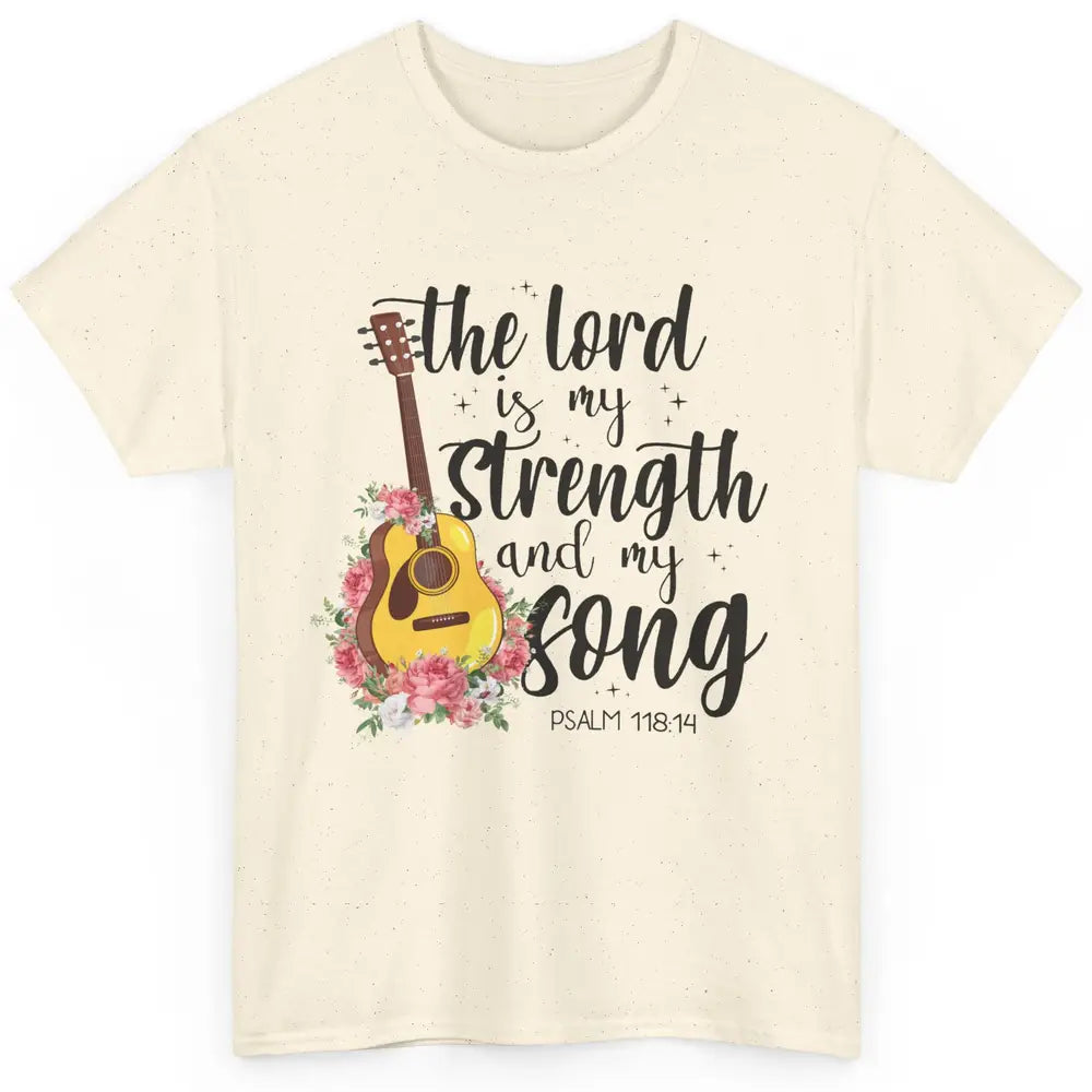 Floral Christian Lord Is My Strength And My Song Bible Verse Classic Unisex T-Shirt