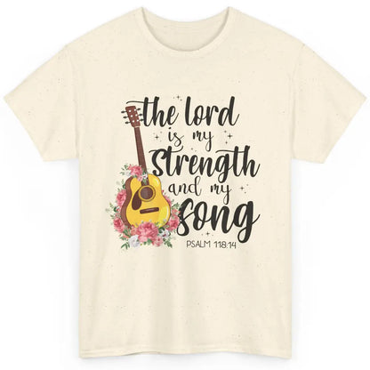 Floral Christian Lord Is My Strength And My Song Bible Verse Classic Unisex T-Shirt