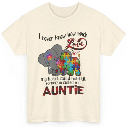 Elephant Autism Aunt Never Knew How Much Love My Heart Hold Classic Unisex T-Shirt