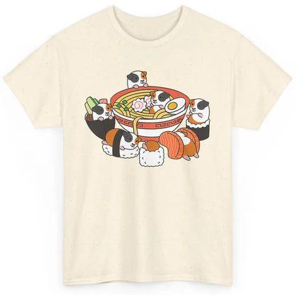 Cute Kawaii Guinea Pig Sushi Ramen Bowl Pet Animal Hamster Classic Unisex T-Shirt