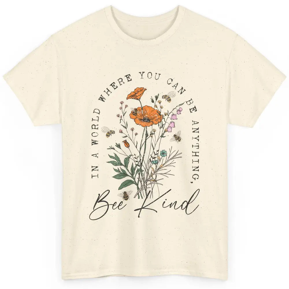 Vintage Bee Kind Daisy Minimalist Positive Mind Wildflower Classic Unisex T-Shirt