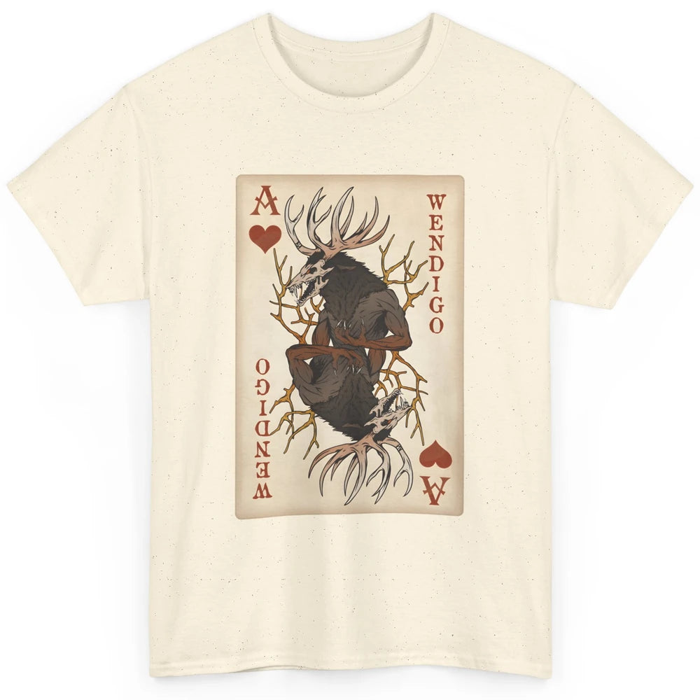 Scary Wendigo Original Cryptid Playing Card Tarot Reader Vintage Halloween Goth Classic Unisex T-Shirt